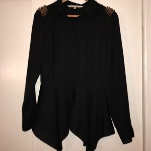 Women’s black button up blouse